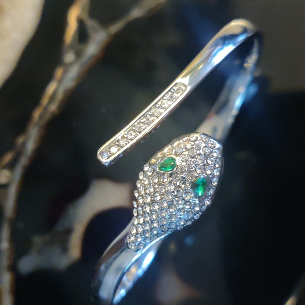 Snake-Shaped Stainless Steel Open Bracelet - Picture 3 of 3